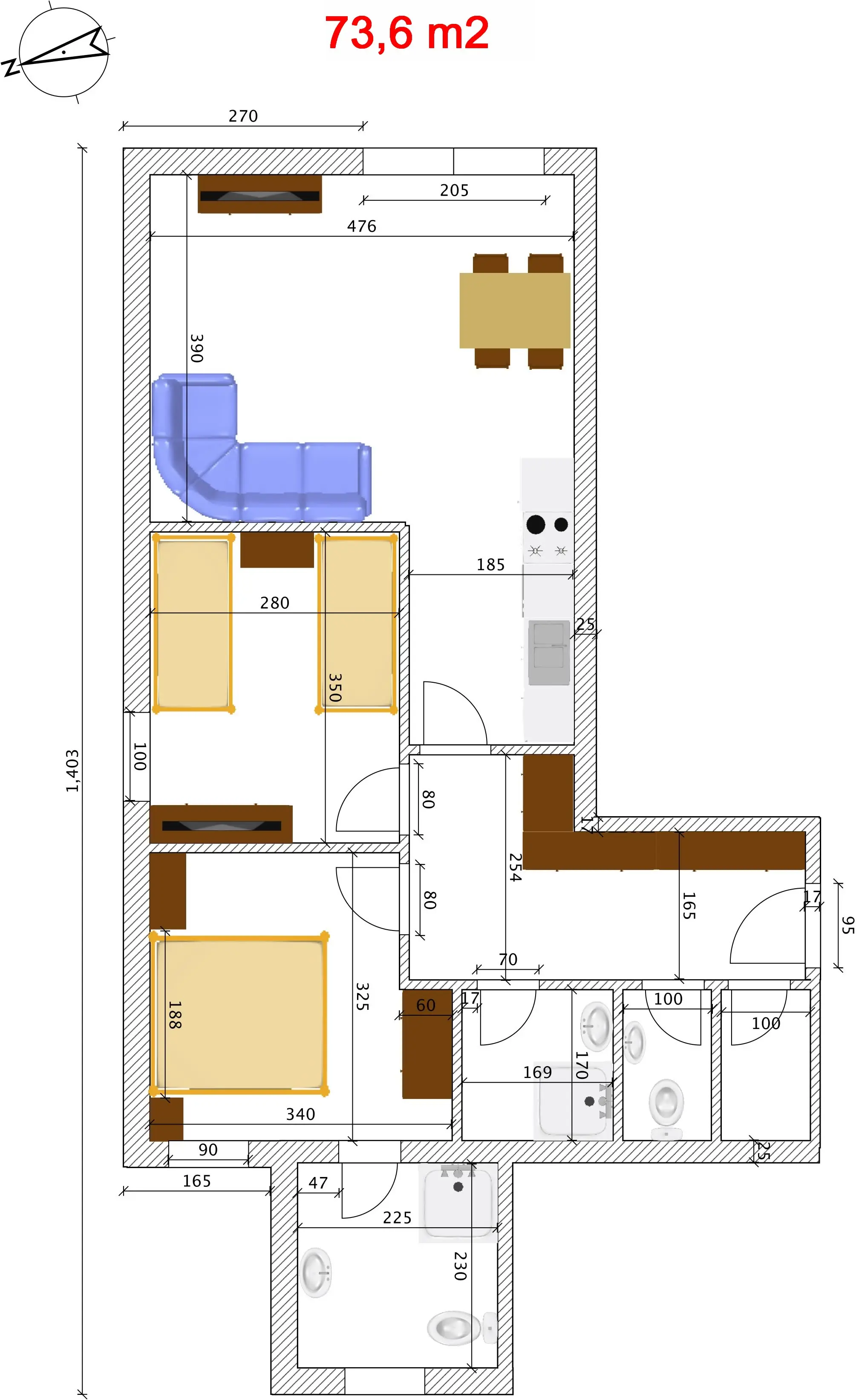Apartmán 1 – Pôdorys
