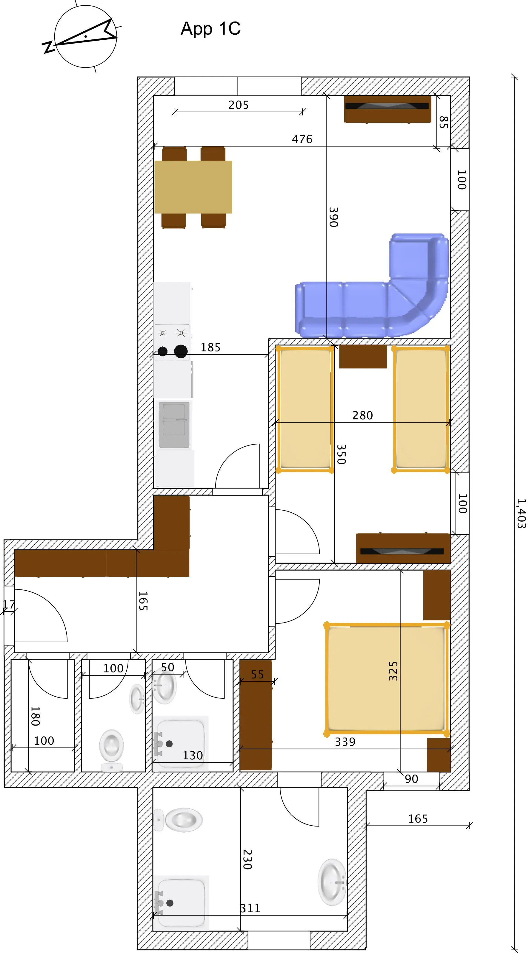 Apartmán 2 – Pôdorys